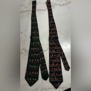 2 Vintage Silk Christmas Neckties Alynn Neckwear J.Z.Richards Santa Claus